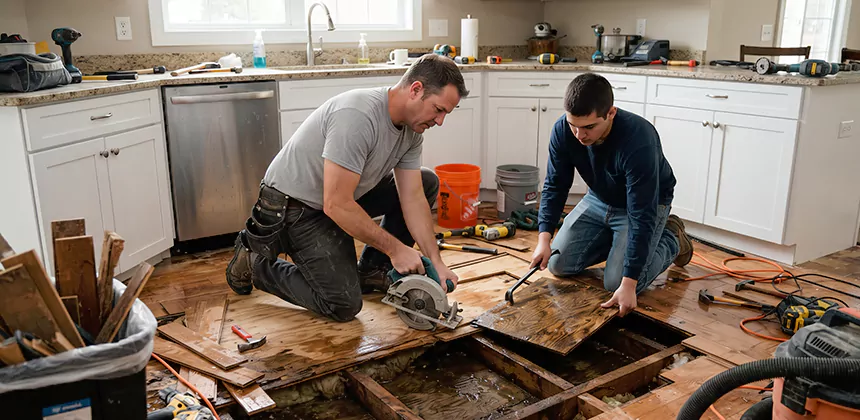 Kitchen Floor Water Damage Repair in Cathedral City